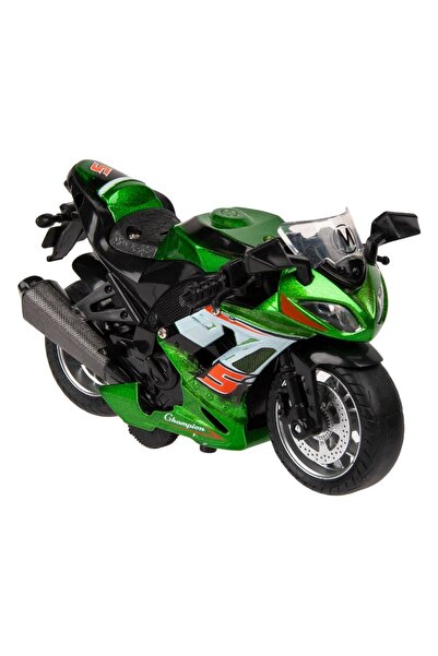 OEM Motocicletă de curse diecast verde, scară 1:14 - Efecte sonore și luminoa...