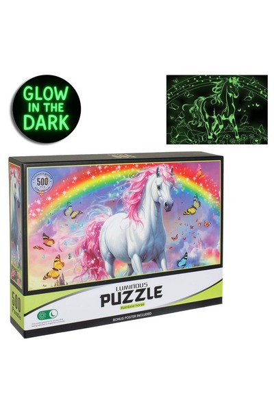 OEM Puzzle Luminos Curcubeu cu Cal, 500 de Piese, care Strălucește în Întuner...