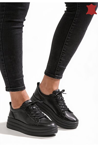 ANGEL BLUE Pantofi casual dama piele naturala cu talpa inalta