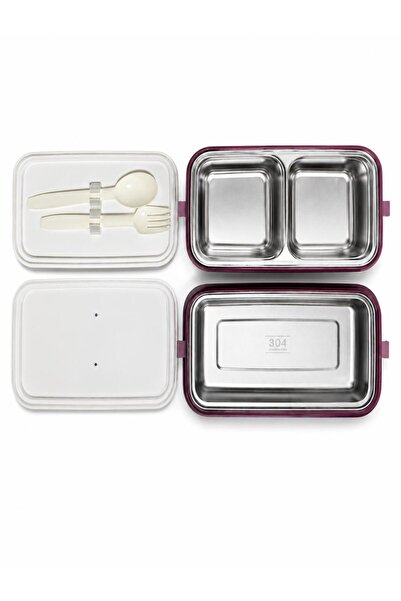 Vagonlife VGN-6748 Pembe 700 ml 2 Katlı Paslanmaz Çelik Lunch Box Beslenme Kabı
