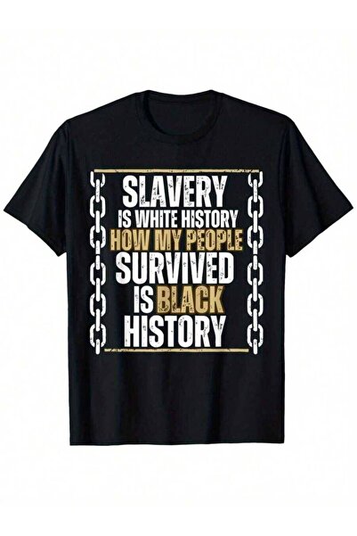 LİNA06 Is White History Printed T-Shirt, Men's Short-Sleeve Casual Outdoor Sp...