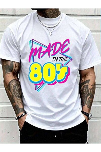 9JY 100% Cotton Made In The 80s 1980s Retro Nine Eighties Vintage Music T-Shi...