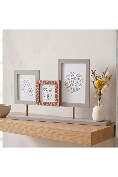 Koopman Ramă foto decorativă cu vază, colaj pentru 3 fotografii, culoare roz