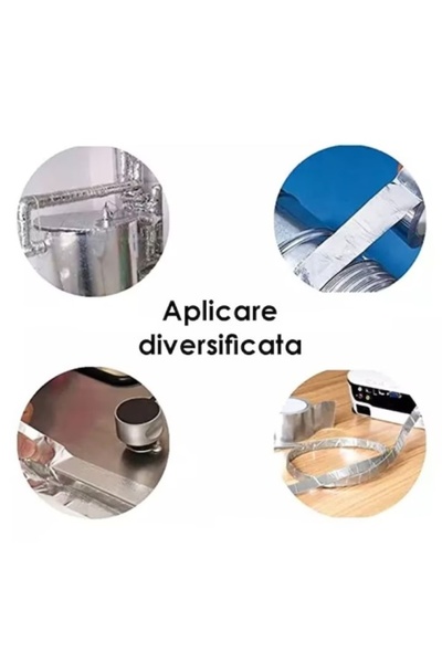 EBA Bandă de aluminiu autoadezivă EBA, 5 cm X 40 m, Pentru reparații, uz general