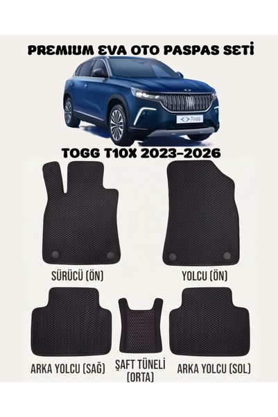 8D OTO PASPASI TOGG T10X SERİSİ 2022 - 2026 ARACA ÖZEL PREMİUM EVA PASPAS TAK...