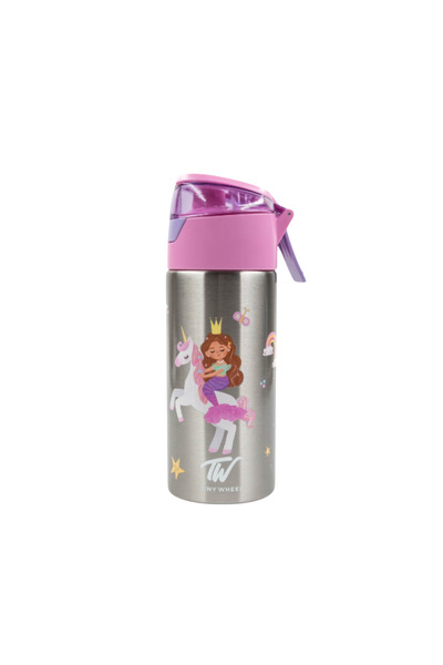 TINY WHEEL Stainless Steel Water Bottle with Spray (400 ml) Unicorn Design