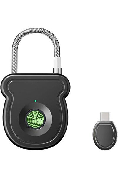STARSTAR Smart Fingerprint Padlock with Emergency USB Port (black), waterproo...
