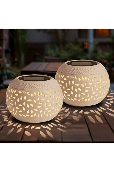 STARSTAR 2-Pack Solar Table Lamp, Outdoor Waterproof LED Light, White Solar D...