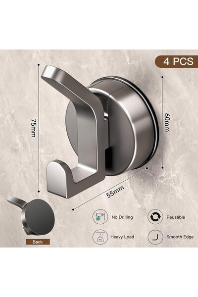 STARSTAR 4-piece suction cup towel rack for kitchen and bathroom, no drilling...