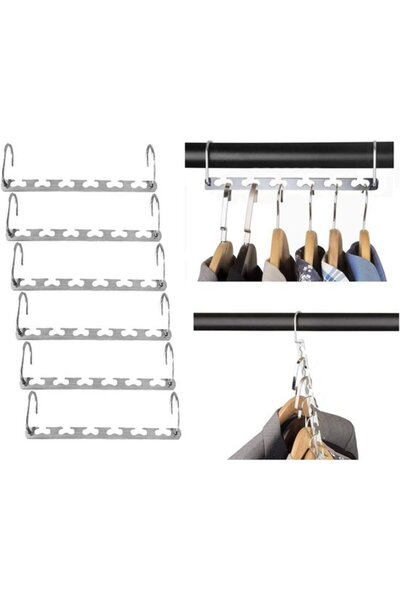 STARSTAR Clothes Hanger Storage System - Space - saving clothes hanger set, 6...