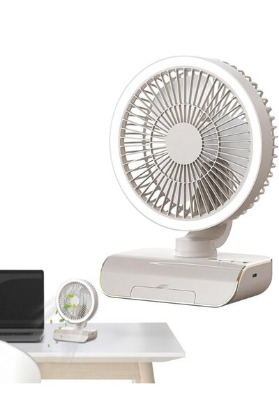 STARSTAR Rechargeable oscillating table fan - 5 wind speed settings, comes wi...