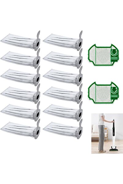 STARSTAR 12 vacuum cleaner bags and 2 filters for Vorwerk Kobold VK7 FP7, plu...