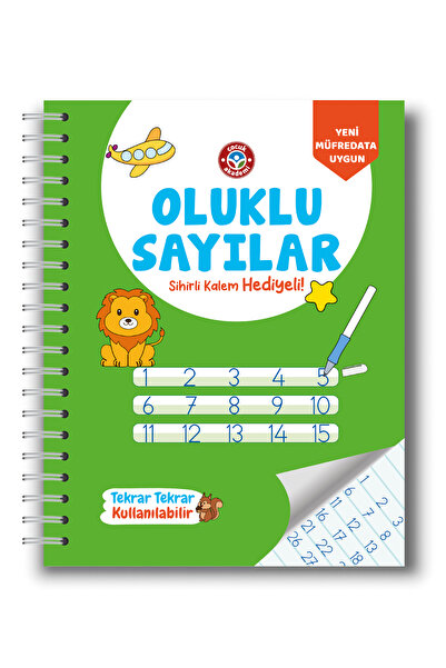 Çocuk Akademi Oluklu(Kabartmalı) Sihirli Uçan Kalemli Sayılar Kitabı