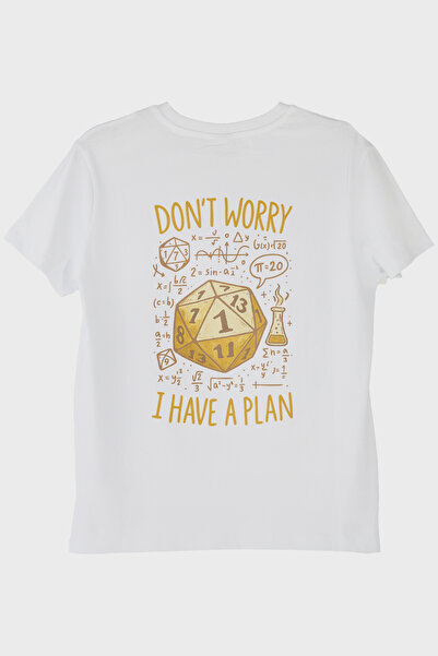 lofux Humorous D20 Dice Prevention: Don'T Worry, I Have a Plan White T-Shirt