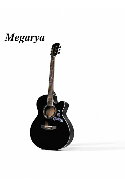 MegArya Orchid Black Elegance 41-Inch Full Size Acoustic Guitar for Adults & ...