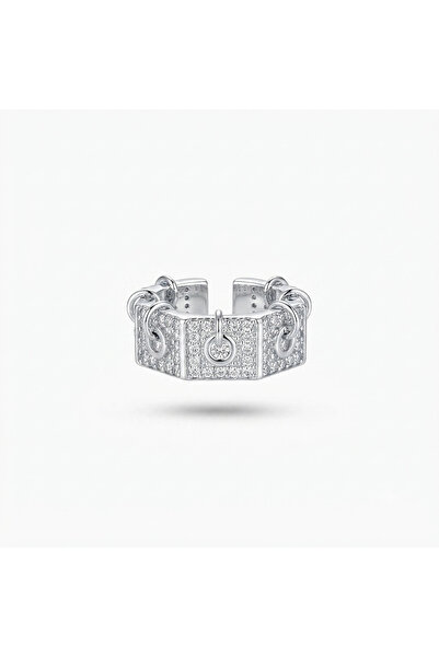 h&b design jewel خاتم فضي بتصميم حلقة من الفولاذ