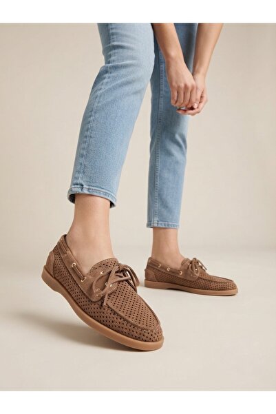 Rüya Shoes أحذية باليه مريحة من الجلد الطبيعي بنعل طبي من جلد الغزال