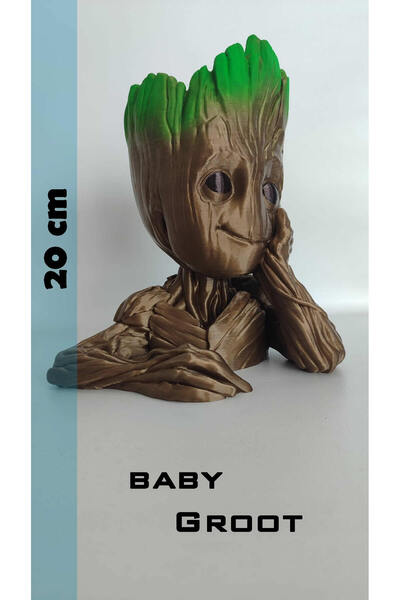 VALERM Groot Marvel Figür Saksı & Dekoratif Obje (20cm) | Kalemlik Olarak Kullanılabilir