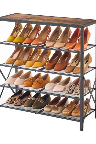 Dotail Raft pentru pantofi, 5 niveluri, picioare reglabile, 75 x 29,5 x 77 cm...