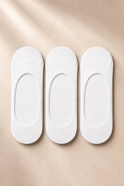 tibo 3 Pairs of Premium Men's Open Ballerina Socks with Seamless Silicone Toe