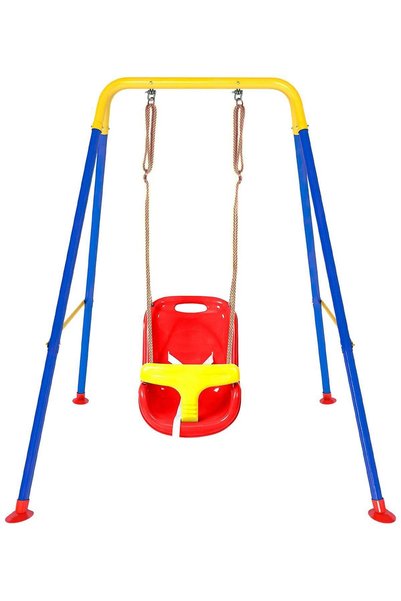 FUNZ مجموعة أرجوحة للأطفال الصغار مع إطار للاستخدام الداخلي والخارجي، أرجوحة ...