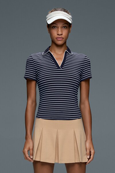 Oysho Striped Comfortlux short-sleeved polo shirt