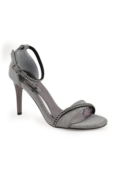 Libero Women's Heeled Sandals with Stones Evening Dress Shoes Thin Heels Wedd...