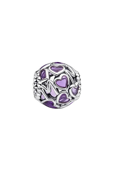 OEM Talisman cu Inimi Murano Mov
