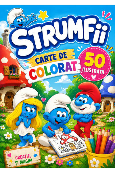 Disney Βιβλίο ζωγραφικής, 50 εικονογραφήσεις Οι Στρουμφ, Α4
