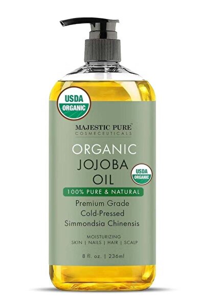 Majestic Pure Pack of 2 - Organic Jojoba Oil 236 ML Large 100% Pure for Skin, Hair, Scalp, Nails