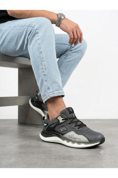 Lütfi Men's Gray Orthopedic Imported Sole Casual Sneaker Walking Shoes