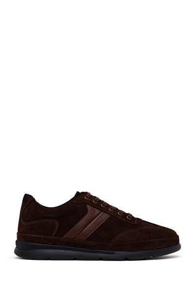 Derimod Men's Brown Lace-Up Thick Soled Suede Leather Sneaker Wm700001Ds