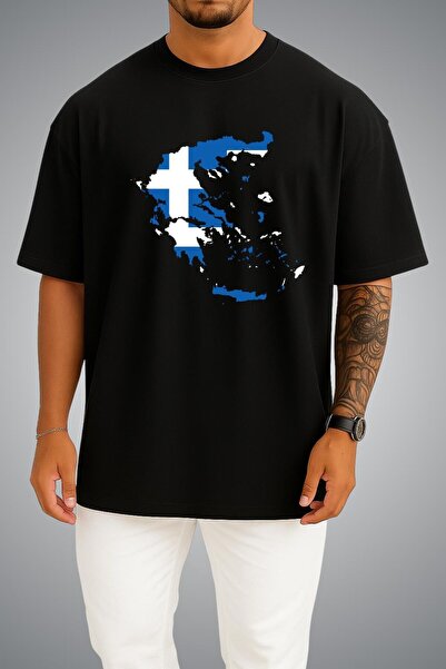 Bahriyeli Collection Υπερμεγέθη μπλουζάκι Unisex με στάμπα στήθους με τη σημα...