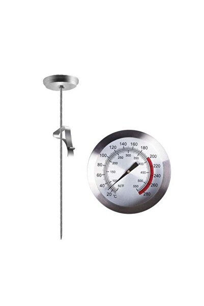Yongsheng Stainless Steel Meat Thermometer Silver, Lightbeam Long Stem Deep F...