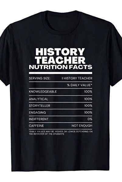 2BIR Fun History Teacher Nutrition Facts Men's And Women's-Shirt| Retro Round...