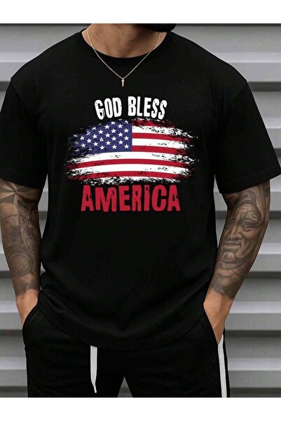 29CUN Men'S God Bless America Patriotic Tee - Made From 100% 180Gsm Heavyweig...