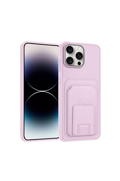 Zebana Apple iPhone 15 Pro Max Uyumlu Kılıf FlexStand Kartlıklı Silikon Kılıf...