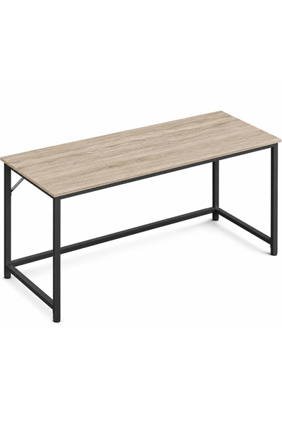 VASAGLE Birou de calculator, cadru metalic, 135x60x76 cm, gri/negru