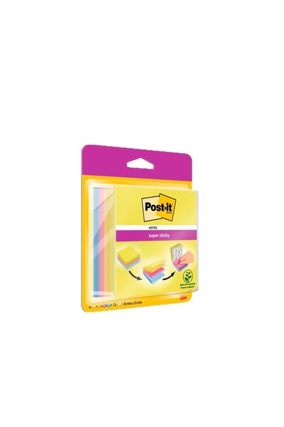 3M Notite adezive Post-It, Super Sticky, culori asortate, 76 x 76 mm, 75 file...