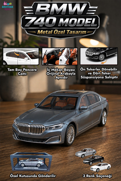 Brother Toys Bmw 740 1:24 Model Car Metal Body Detailed Design in Special Box
