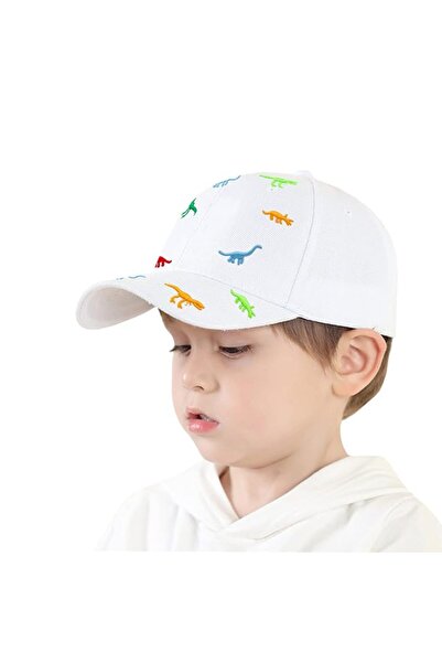 STARSTAR White cotton dinosaur baseball cap for children aged 2-6