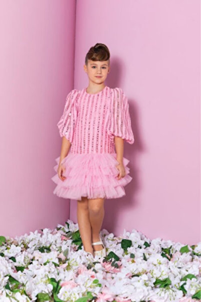 Pixina Girls' Dress – – Long Sequin Embroidery and Multi-layered Tulle Skirt ...