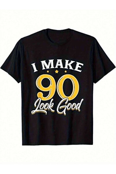 21JNRY 90th Birthday Celebration T-Shirt, 100% Cotton,, Casual Crew Neck Tee ...