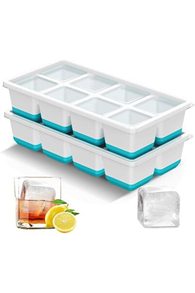 STARSTAR Ice cube tray, ice molds, 2-Pack reusable large ice cube trays, ice ...