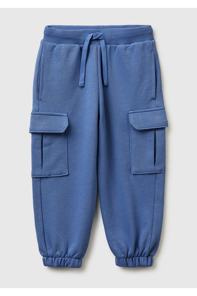 United Colors of Benetton بنطلون رياضي من الصوف للأولاد بتصميم Aviator Blue P...