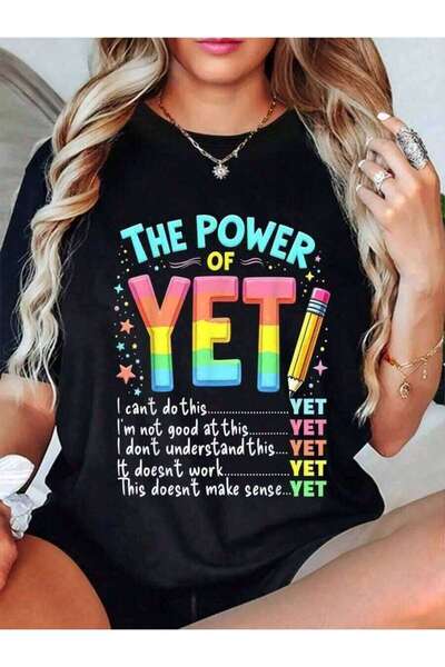 LİNA06 % Cotton Power Of Yet Teacher Kindness Growth Mindset Inspirational-Shirt