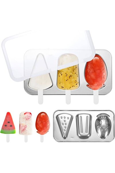 STARSTAR Reusable stainless steel popsicle mold with stick and lid for ice cr...