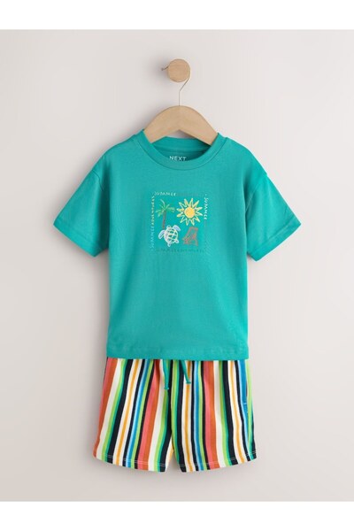 Generic Brand Children's Turquoise Summer Themed Printed Short Sleeve T-Shirt...