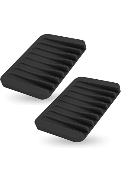 STARSTAR Two silicone soap dishes with drain trays, a sink soap holder, and a...