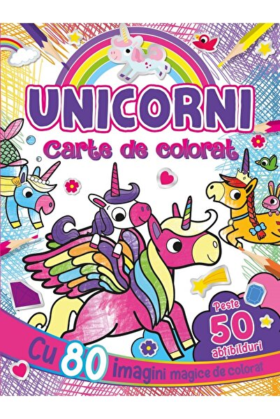 Flamingo Unicorni. Carte de colorat cu peste 50 abtibilduri